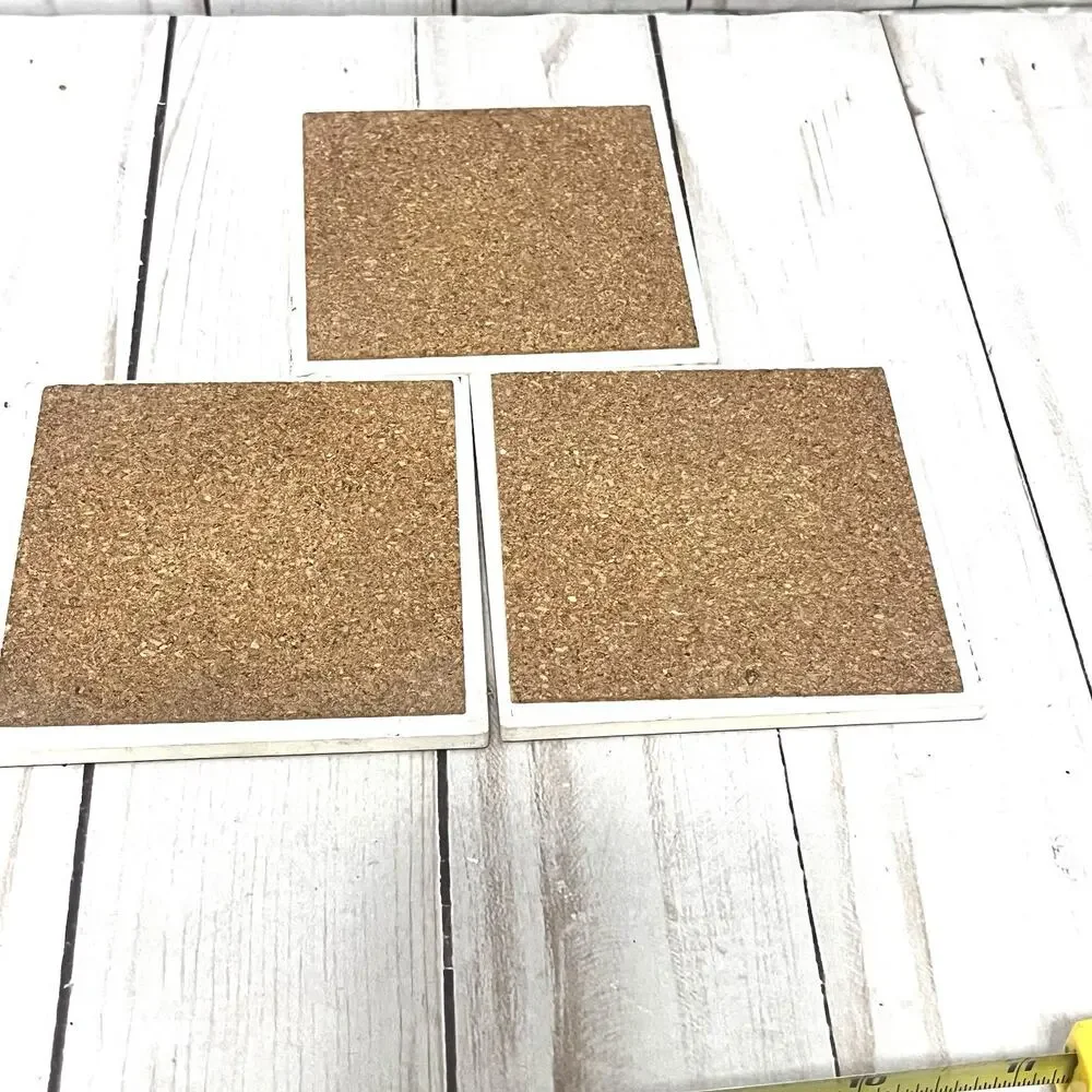 Farmhouse Rooster Coasters Rustic Country Kitchen French Cottage Decor Set of 3